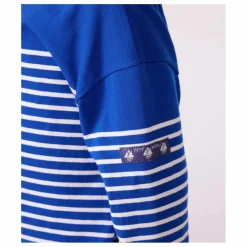 T-shirt Marinière Logo Manche Coton Bio | Bleu