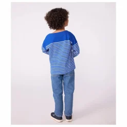 T-shirt Marinière Logo Manche Coton Bio | Bleu