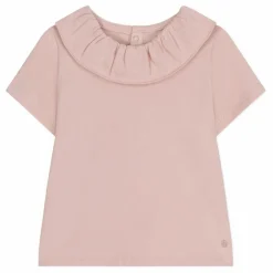 T-shirt Menthe Col Volant | Rose