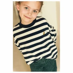 T-shirt Millie Rayé Coton Bio | Bleu marine