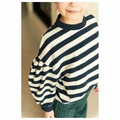 T-shirt Millie Rayé Coton Bio | Bleu marine