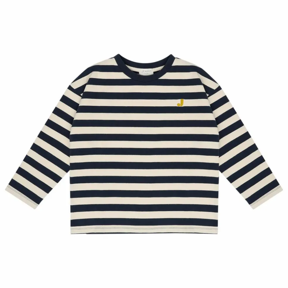 T-shirt Moos Rayé Coton Bio | Bleu marine