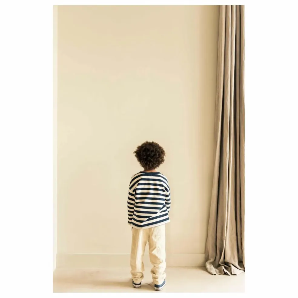 T-shirt Moos Rayé Coton Bio | Bleu marine