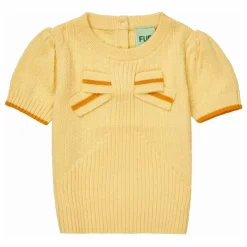 T-Shirt Nœud Maille Fine Coton Bio Bébé | Jaune pâle
