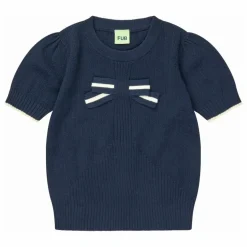 T-Shirt Nœud Maille Fine Coton Bio | Bleu marine