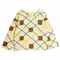 T-shirt Ours Carreaux Coton Bio | Ecru