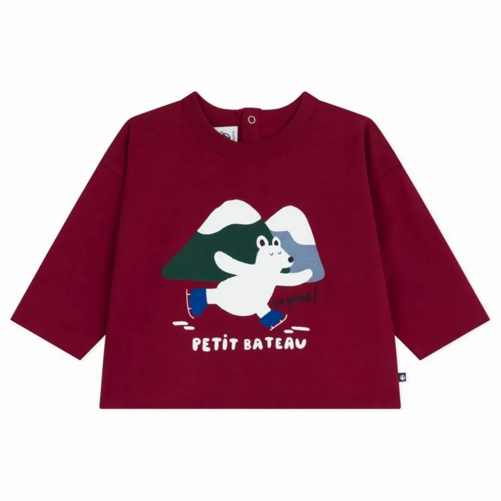 T-shirt Ours Montagnes Coton Bio | Bordeaux