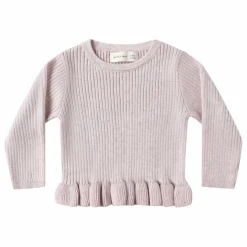 T-shirt Peplum Maille Côtelée Bio | Lilas