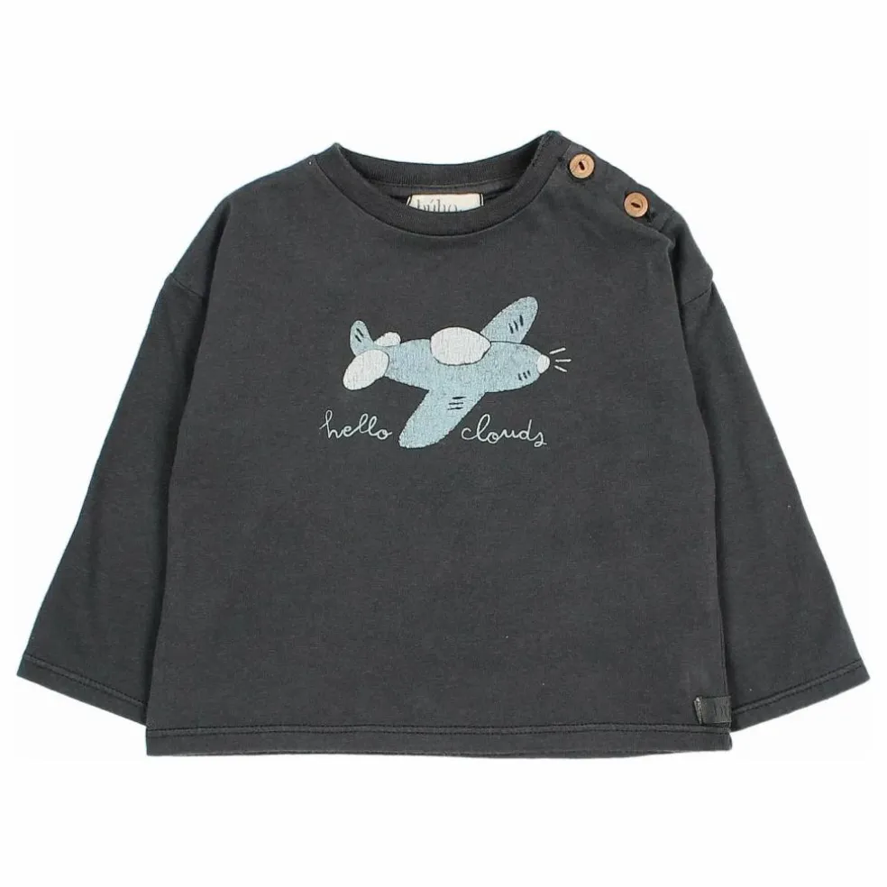 T-shirt Plane Coton Bio | Gris anthracite