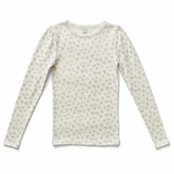 T-shirt Pouf Pointelle Fleuri Coton Bio | Ecru