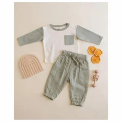 T-shirt Raglan Poche Coton Bio | Vert céladon