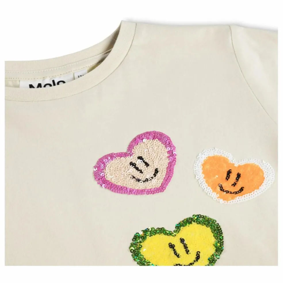 T-shirt Ranva Cœurs Coton Bio | Ecru