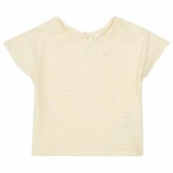 T-shirt Rayé Baby Coton Bio | Beige