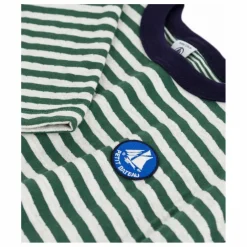 T-shirt Rayé Logo Coton Bio | Vert