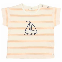 T-shirt Rayures Bébé Coton Bio | Abricot