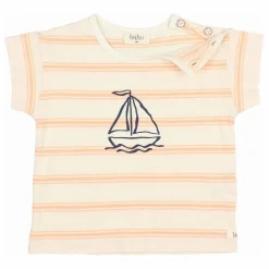 T-shirt Rayures Bébé Coton Bio | Abricot