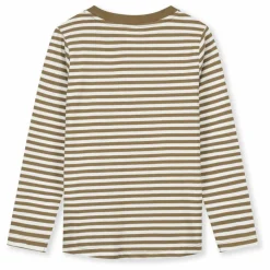 T-shirt Rayures Coton Bio | Brun kaki