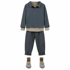 T-shirt Rayures Coton Bio | Brun kaki