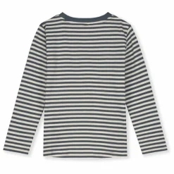 T-shirt Rayures Coton Bio | Bleu gris