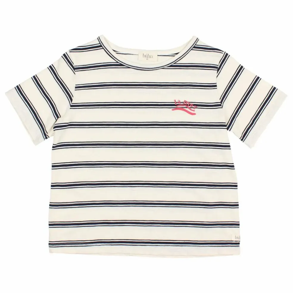 T-shirt Rayures Coton Bio | Bleu nuit