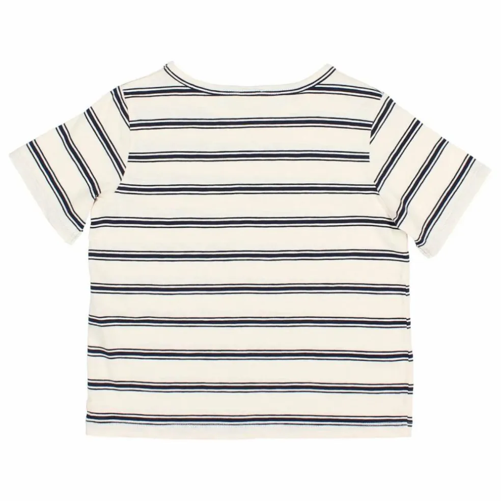 T-shirt Rayures Coton Bio | Bleu nuit