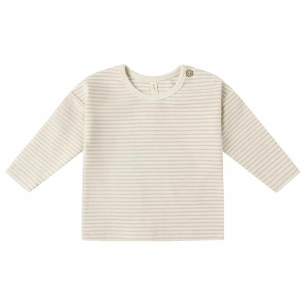 T-shirt Rayures Maille Bio | Grège