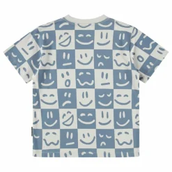 T-shirt Riley Mood Squares Coton Bio | Bleu