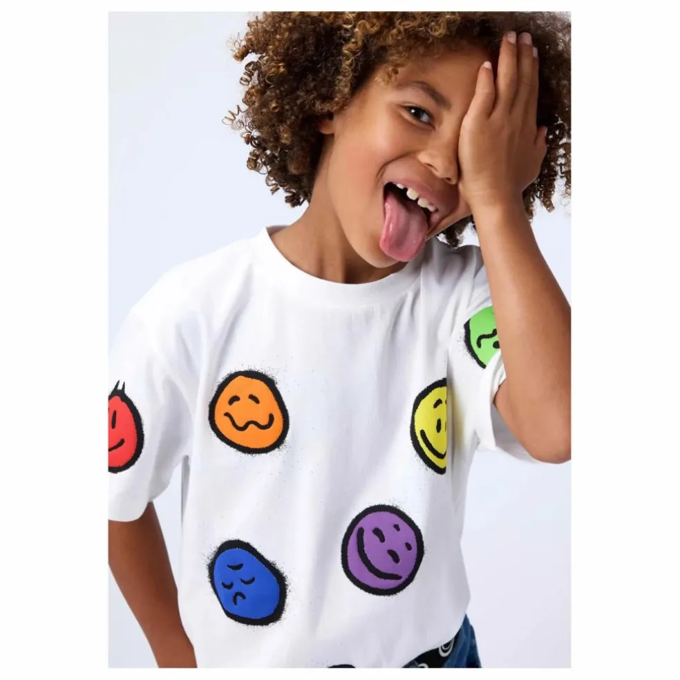 T-shirt Riley Smiley Coton Bio | Blanc
