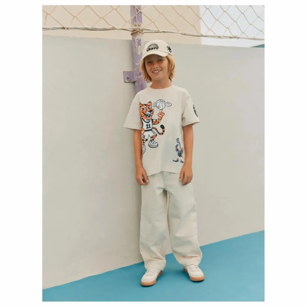 T-shirt Rodney Mascottes Basketball Coton Bio | Ecru