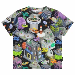 T-shirt Rodney Pixel Space Coton Bio | Noir