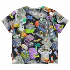T-shirt Rodney Pixel Space Coton Bio | Noir