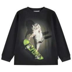 T-shirt Rube Skate Cat Coton Bio | Noir