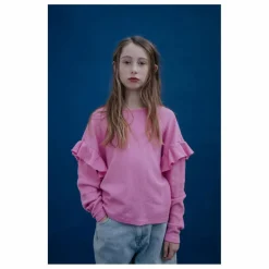 T-shirt Ruffle Coton Bio | Rose