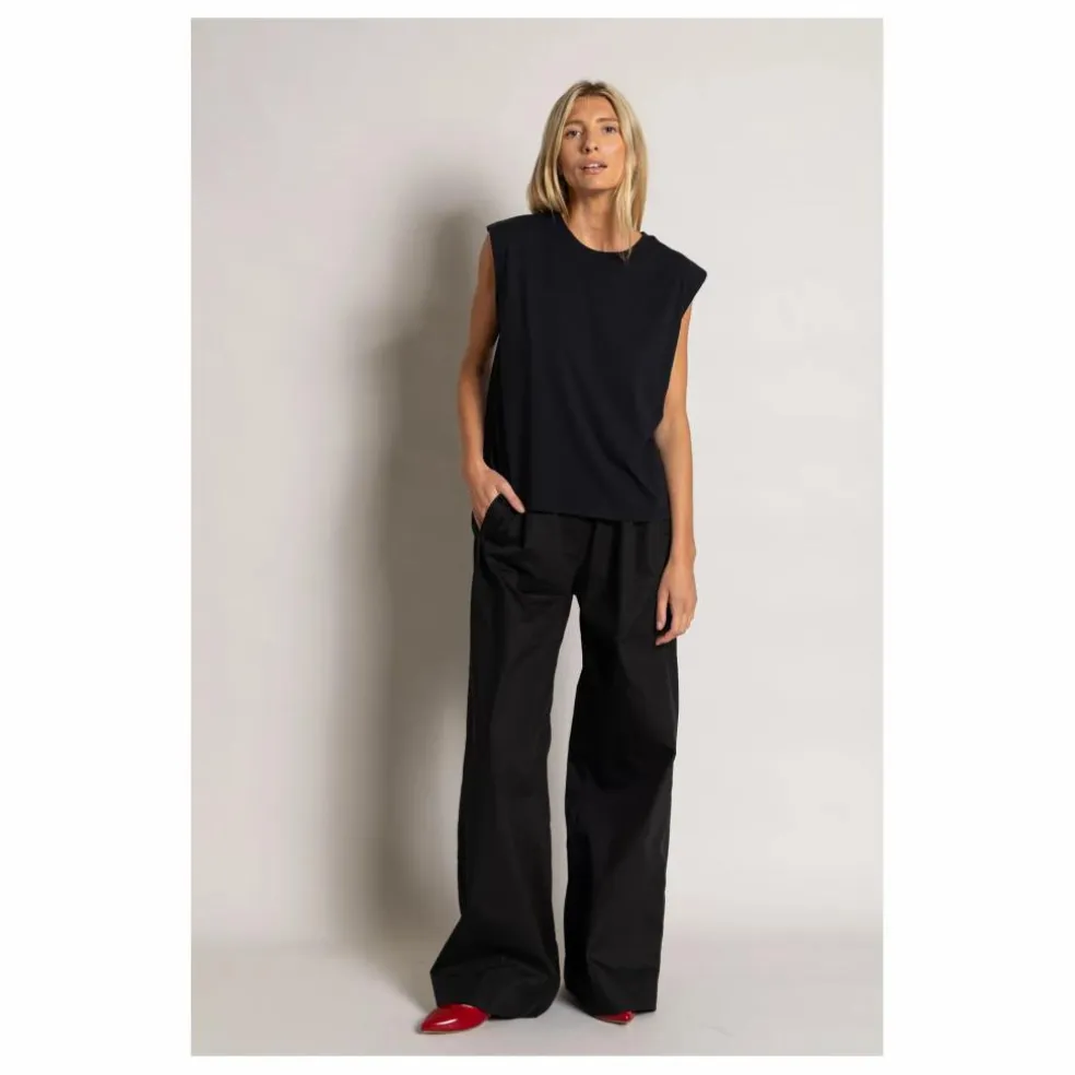 T-shirt Sans Manches Freja Coton Bio | Noir