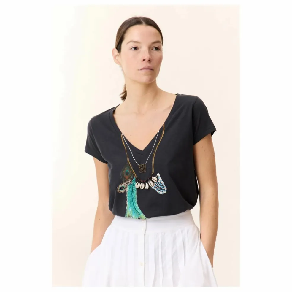T-shirt Tonton Feather Coton Bio | Carbone