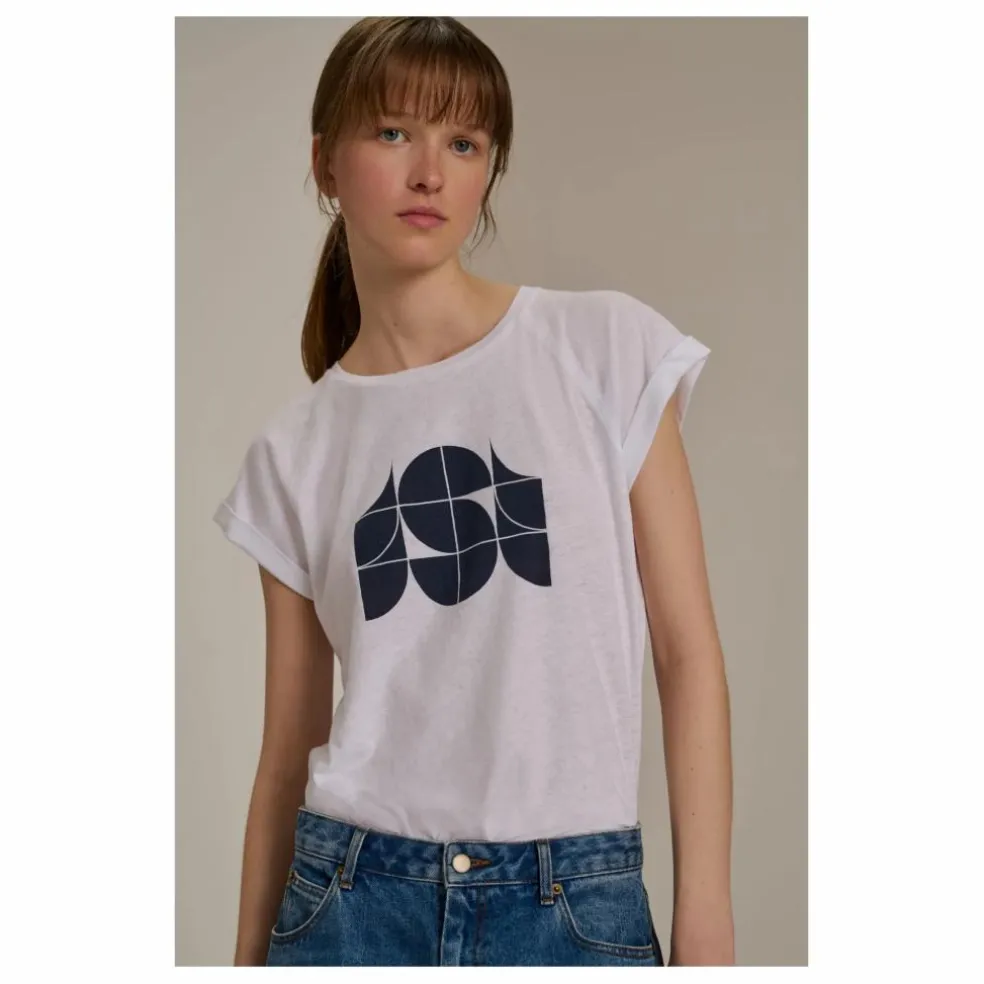 T-shirt Valentina Coton Bio et Lin | Blanc