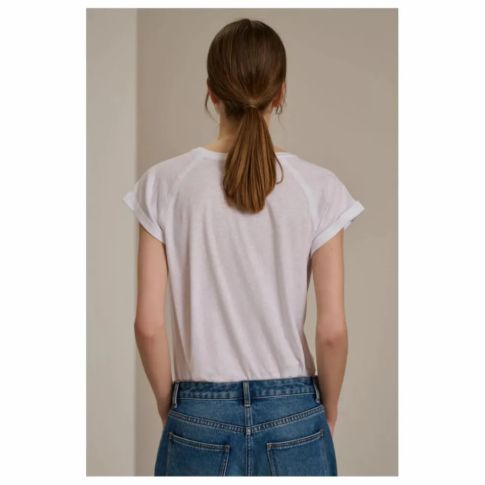 T-shirt Valentina Coton Bio et Lin | Blanc