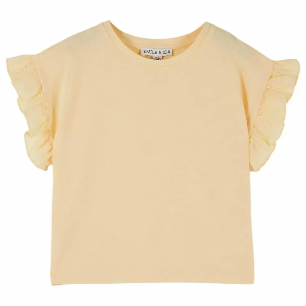 T-Shirt Volant Eponge | Jaune pâle