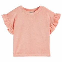 T-Shirt Volant Eponge | Rose pêche