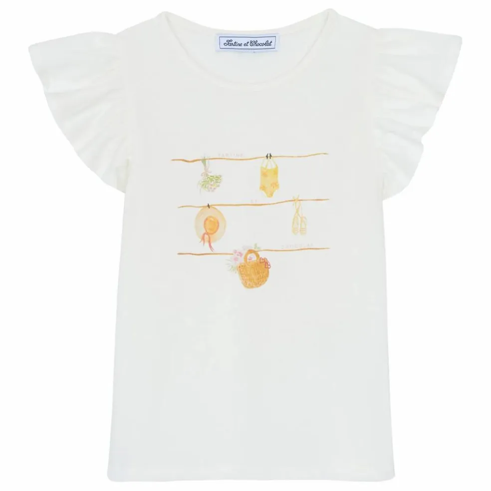 T-shirt Volants | Ecru