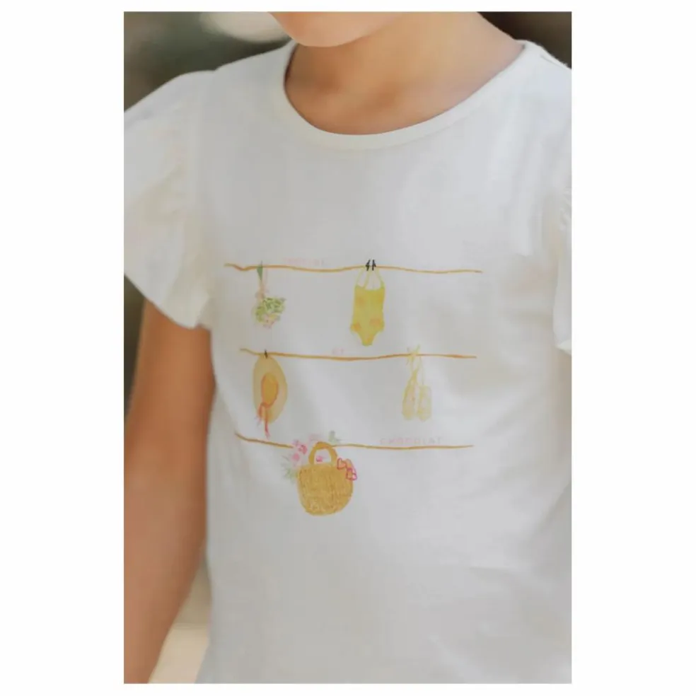 T-shirt Volants | Ecru