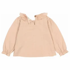 T-shirt Volants Coton Bio | Rose