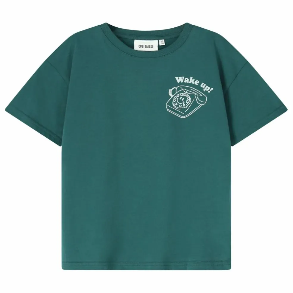 T-shirt Wake Up Coton Bio | Vert foncé