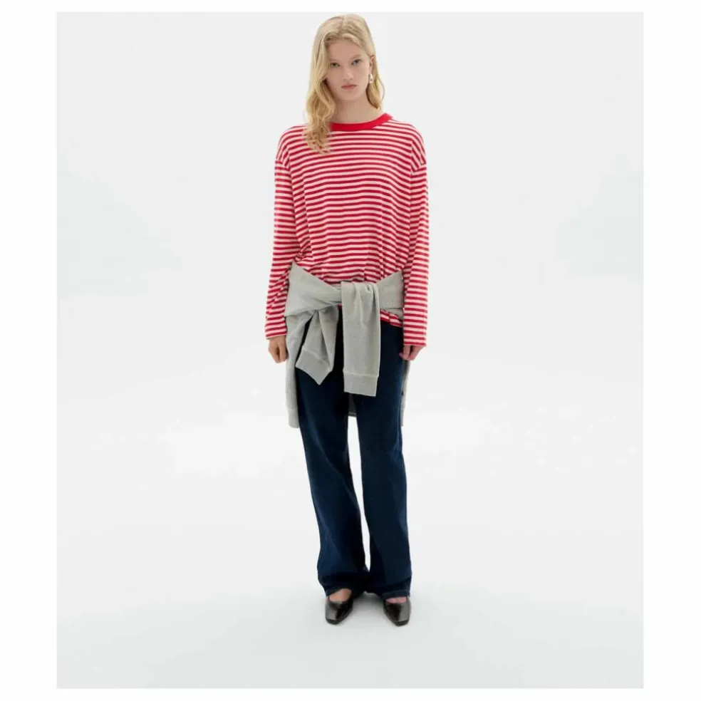 T-shirt Willy Emily R Rayé Coton Bio | Rouge