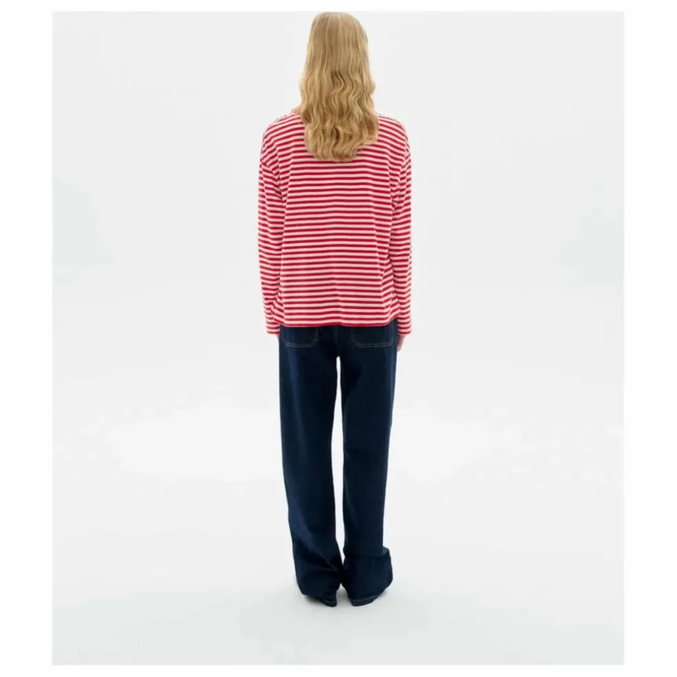 T-shirt Willy Emily R Rayé Coton Bio | Rouge