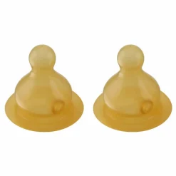 Tétines en caoutchouc naturel débit lent - Lot de 2