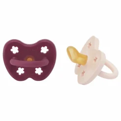 Tétines physiologiques en caoutchouc naturel - Lot de 2 | Rose poudré