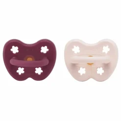 Tétines physiologiques en caoutchouc naturel - Lot de 2 | Rose poudré