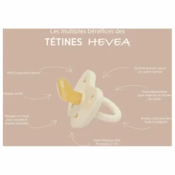 Tétines physiologiques en caoutchouc naturel - Lot de 2 | Beige