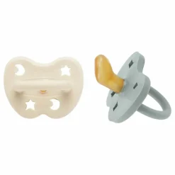 Tétines physiologiques en caoutchouc naturel - Lot de 2 | Gris clair